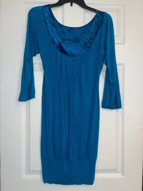 Heart Soul | Blue 3/4th Sleeve Tunic Dress Y2K Style